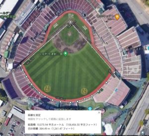 宮城球場のフェアグラウンド